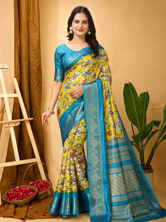 Yellow Dola Silk Cotton Saree