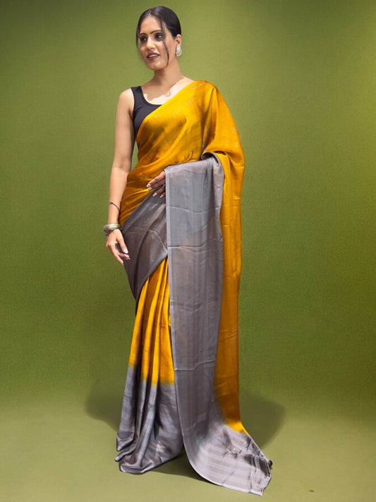 Yellow Ready-to-Wear Saree