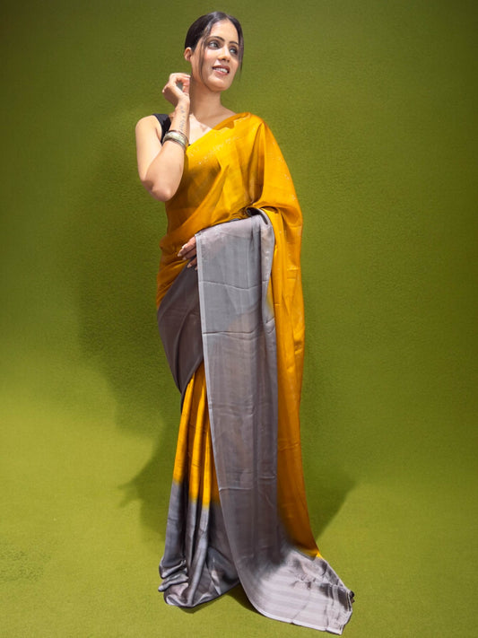 Yellow Ready-to-Wear Saree