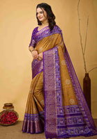 Bandhini Saree Mustard