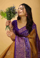 Bandhini Saree Mustard