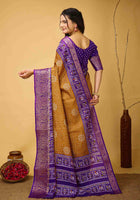 Bandhini Saree Mustard