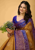 Bandhini Saree Mustard
