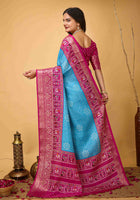 Bandhini Saree Sky Blue