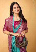 Bandhini Saree Teal Blue