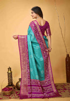 Bandhini Saree Teal Blue