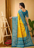 Bandhini Saree Yellow