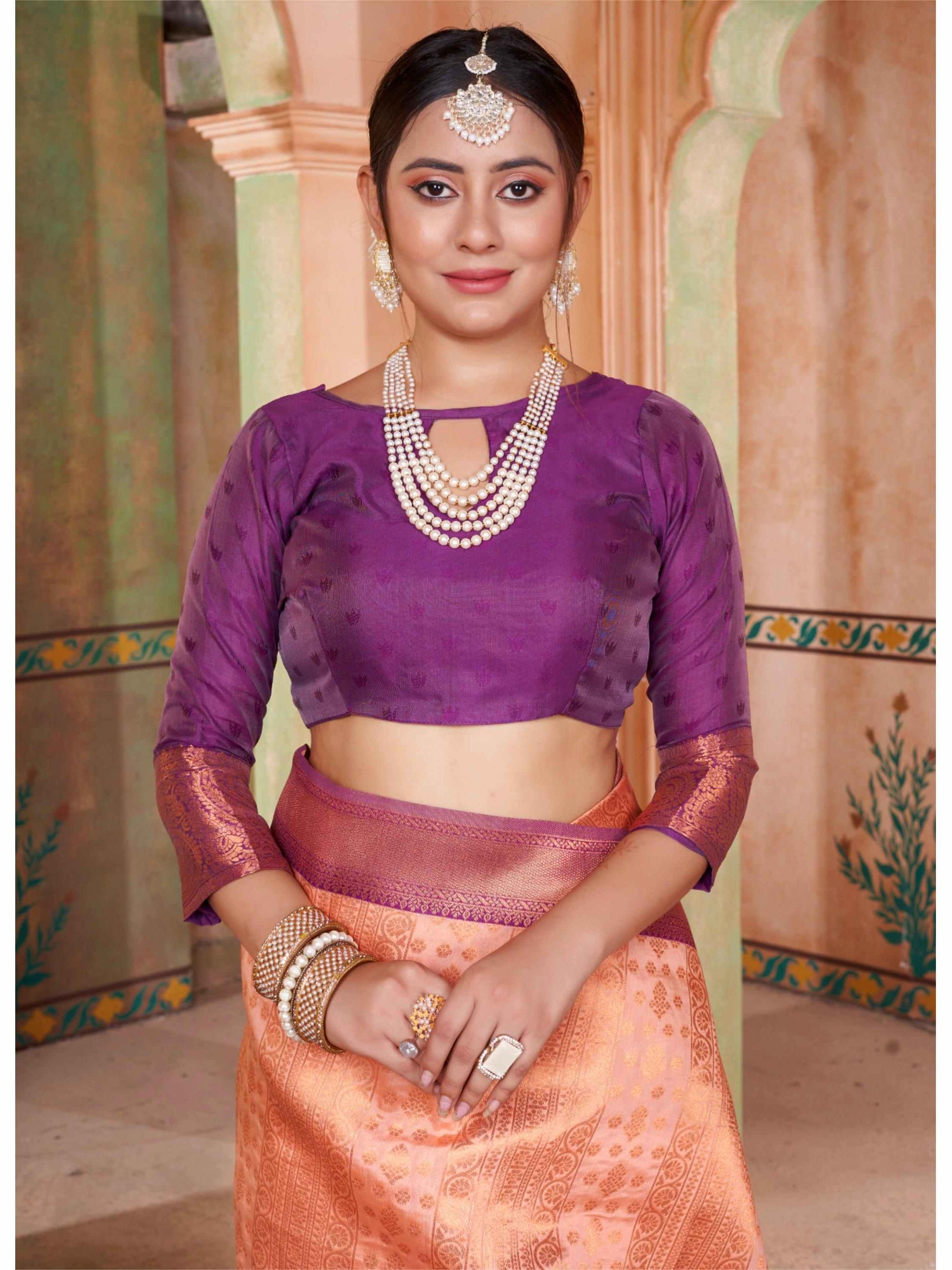 Beige Kanjivaram Silk Saree