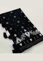 Black Chanderi Cotton Saree