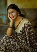 Black Chanderi Saree