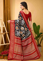 Black Dola Silk Cotton Saree