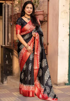 Black Dola Silk Cotton Saree