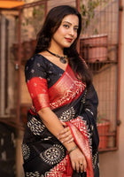 Black Dola Silk Cotton Saree