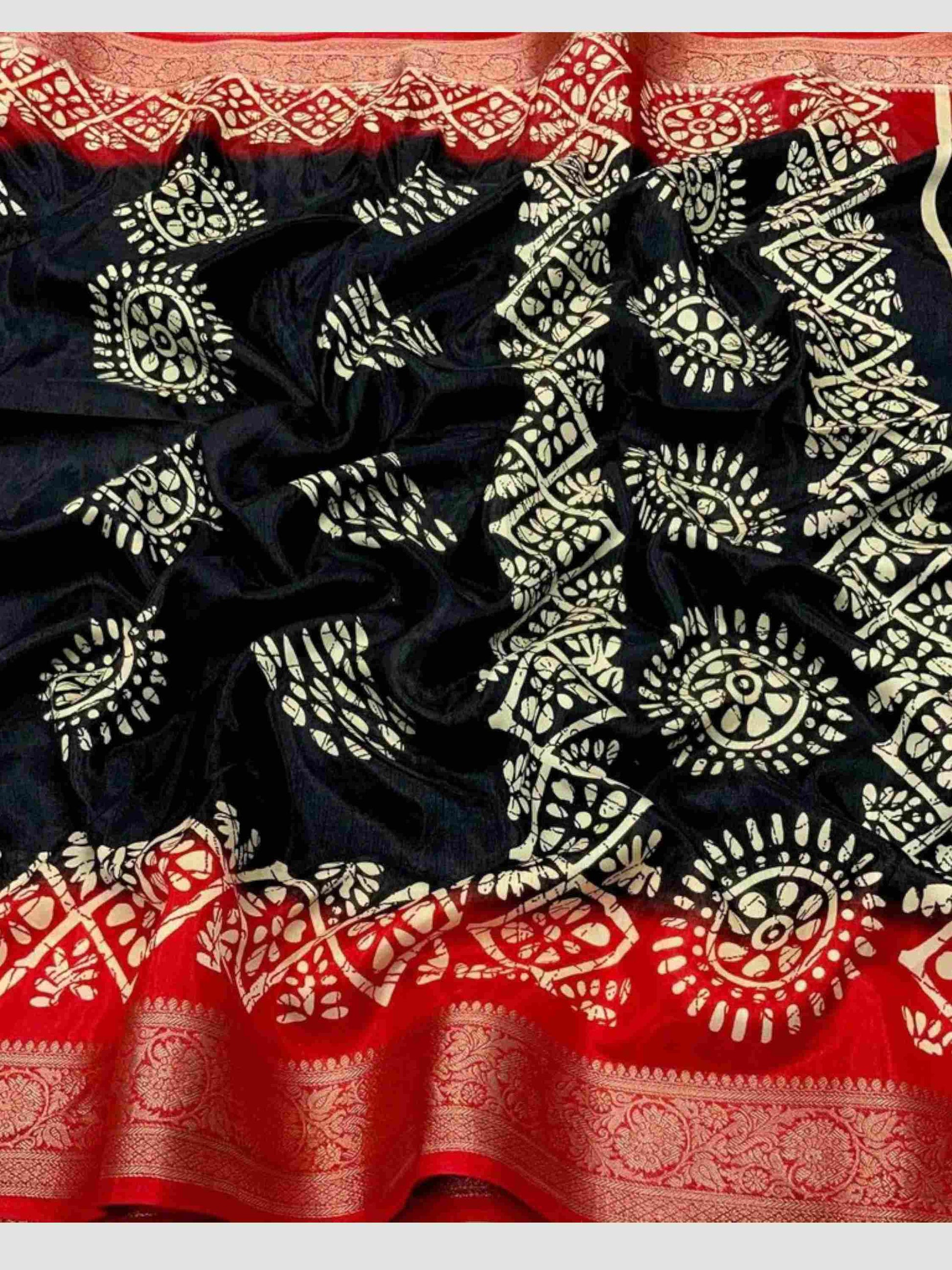 Black Dola Silk Cotton Saree