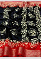 Black Dola Silk Cotton Saree