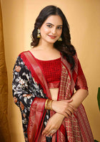 Black Dola Silk Cotton Saree