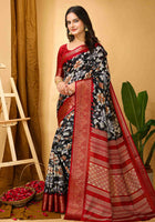 Black Dola Silk Cotton Saree