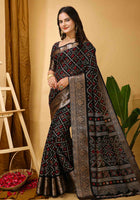 Black Dola Silk Saree