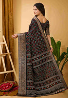 Black Dola Silk Saree