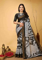 Black Handloom Cotton Saree