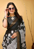 Black Handloom Cotton Saree