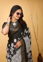 Black Handloom Cotton Saree