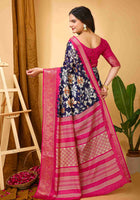 Blue Dola Silk Cotton Saree