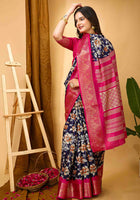 Blue Dola Silk Cotton Saree