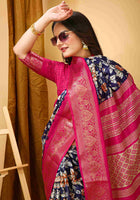 Blue Dola Silk Cotton Saree