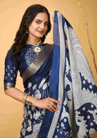 Blue Handloom Cotton Saree