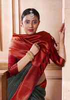 Bottle Green Kanjivaram Silk Saree