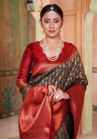 Bottle Green Kanjivaram Silk Saree