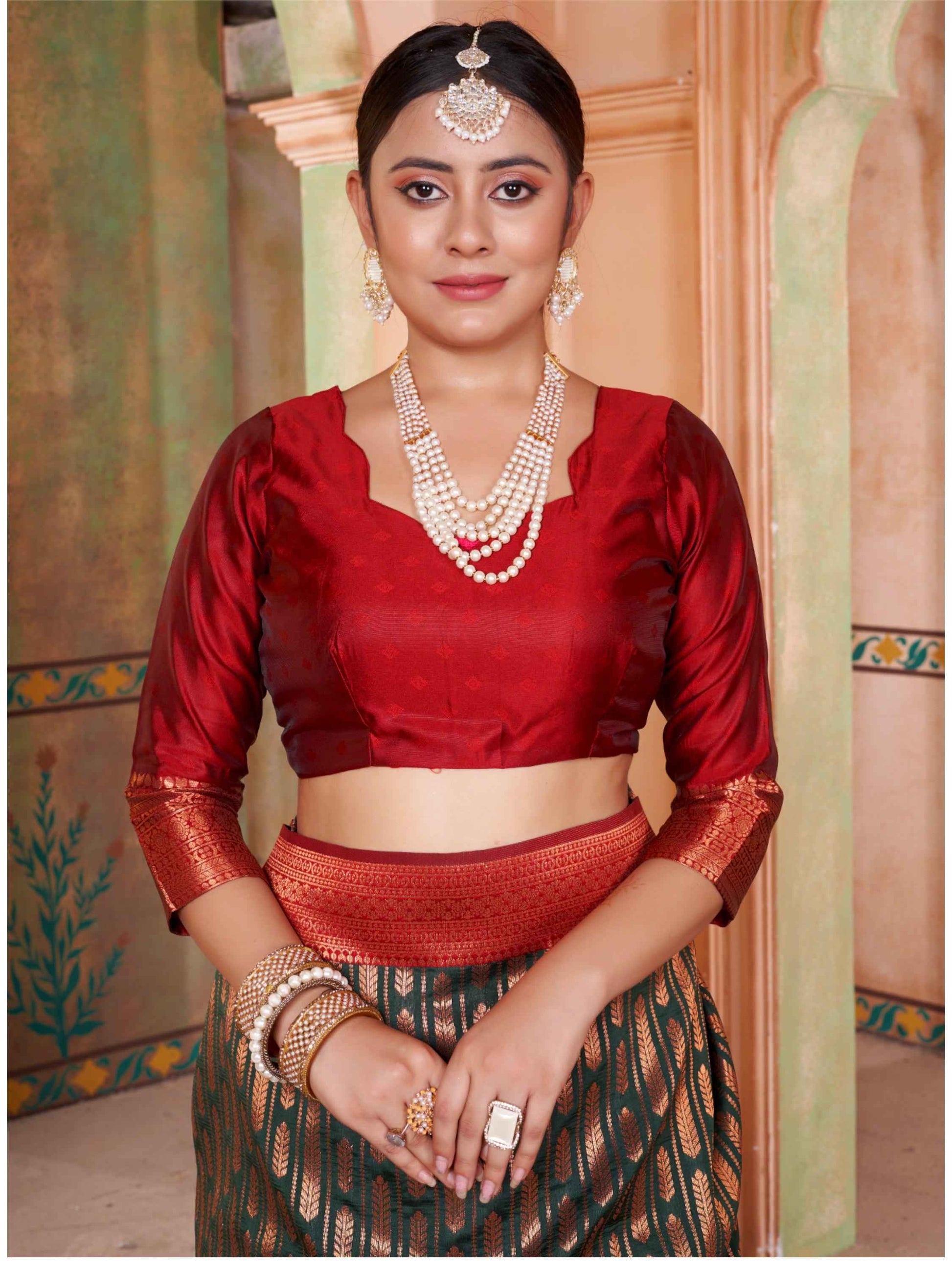 Bottle Green Kanjivaram Silk Saree