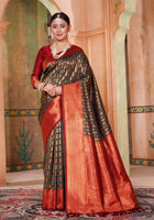 Bottle Green Kanjivaram Silk Saree