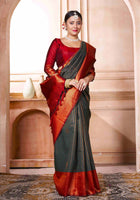 Bottle Green Kanjivaram Silk Saree