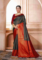 Bottle Green Kanjivaram Silk Saree