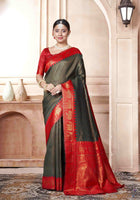 Bottle Green Kanjivaram Silk Saree