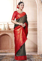 Bottle Green Kanjivaram Silk Saree