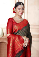 Bottle Green Kanjivaram Silk Saree