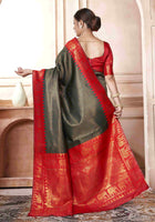 Bottle Green Kanjivaram Silk Saree