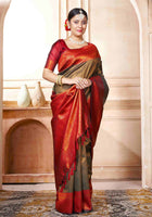 Brown Kanchipuram Silk Saree