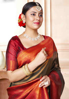 Brown Kanchipuram Silk Saree