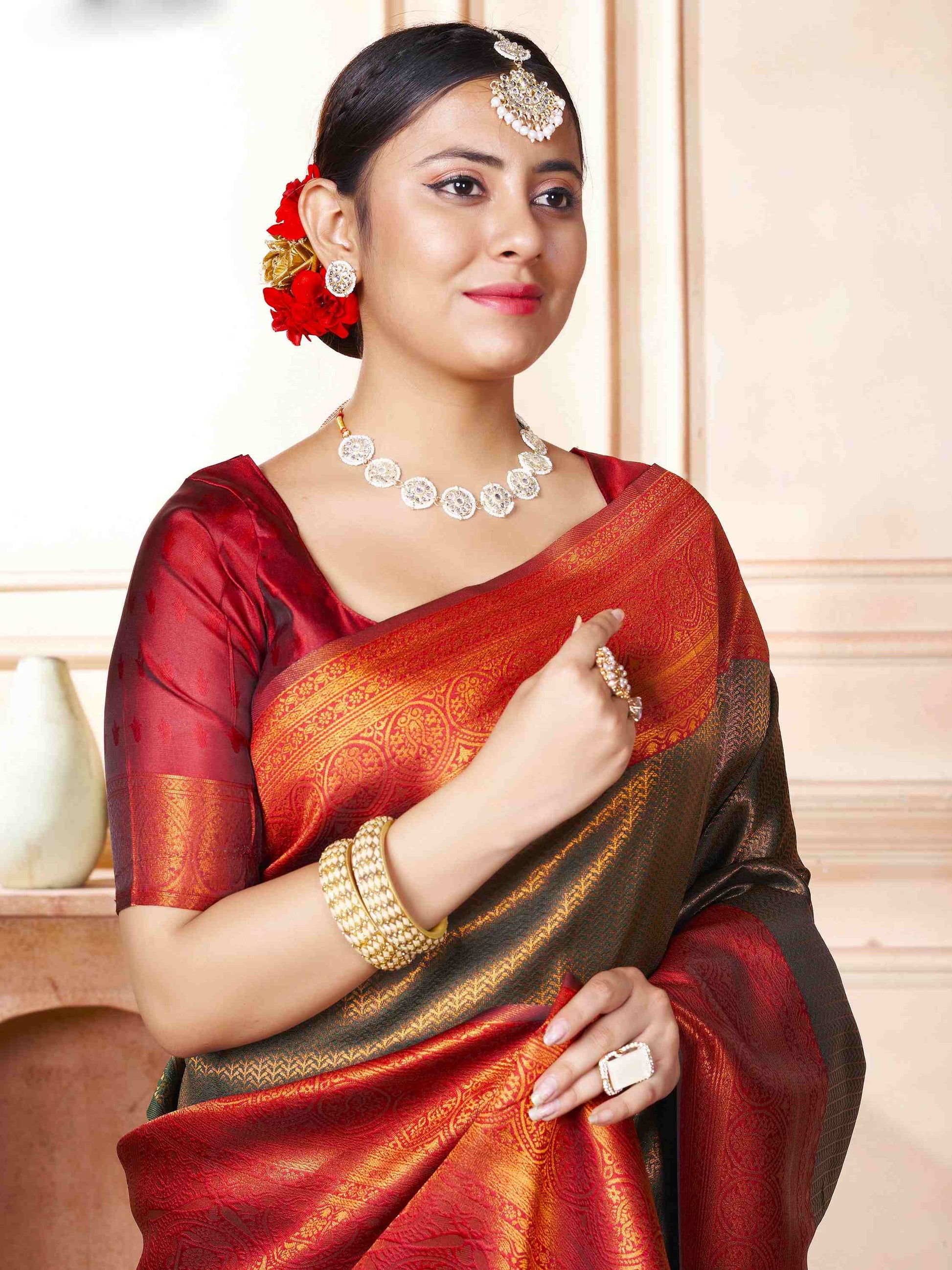 Brown Kanchipuram Silk Saree