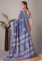 Chanderi Cotton Saree Blue
