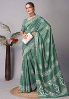 Chanderi Cotton Saree Green