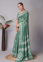 Chanderi Cotton Saree Green