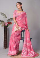 Chanderi Cotton Saree Pink