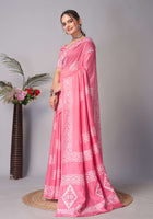 Chanderi Cotton Saree Pink