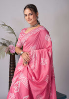 Chanderi Cotton Saree Pink