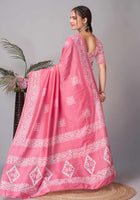 Chanderi Cotton Saree Pink
